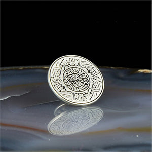Round Handmade 925 Sterling Silver Badge, Brooch Pin,  Badge for Men, Silver Badges, Gift for Him.