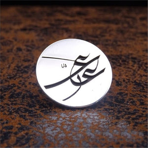 Round Handmade 925 Sterling Silver Badge, Badge for Men, Silver Badges, Gift for Him.