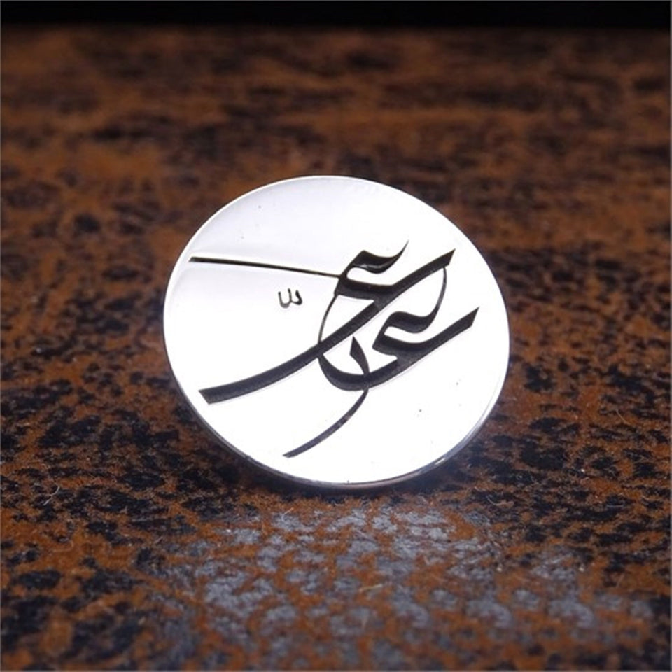 Round Handmade 925 Sterling Silver Badge, Badge for Men, Silver Badges, Gift for Him.