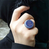 Blauwe lot handgemaakte 925 sterling zilveren ring, rode ring voor vrouwen, facetgeslepen halfedelsteen ring, cadeau voor haar, womens ring