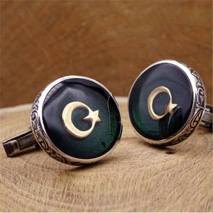 Crescent&Star Silver Cufflink, Handmade 925 Sterling Silver, Men Cufflinks, Best Man Gift,  Anniversary gift, Groom Cufflinks, Gift for Him.