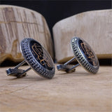 Personalized Round Name Silver Cufflinks, Groom Cufflinks, Wedding Gifts, Cufflinks for Men, Gift for Him, Groomsman Cufflink, Best Man