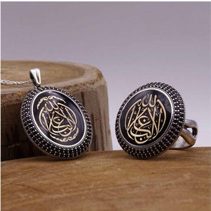 Black Turquoise Silver Women  Necklace and Ring Set, Handmade 925 Sterling Silver, Silver Jewelry for Women, Silver Ring,  Gift for Her