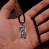 Nothing Rectangle Classic Handmade 925 Sterling Silver Medallion, Necklace, Silver Pendant , Embroidered Jewelry, Gift for Muslim