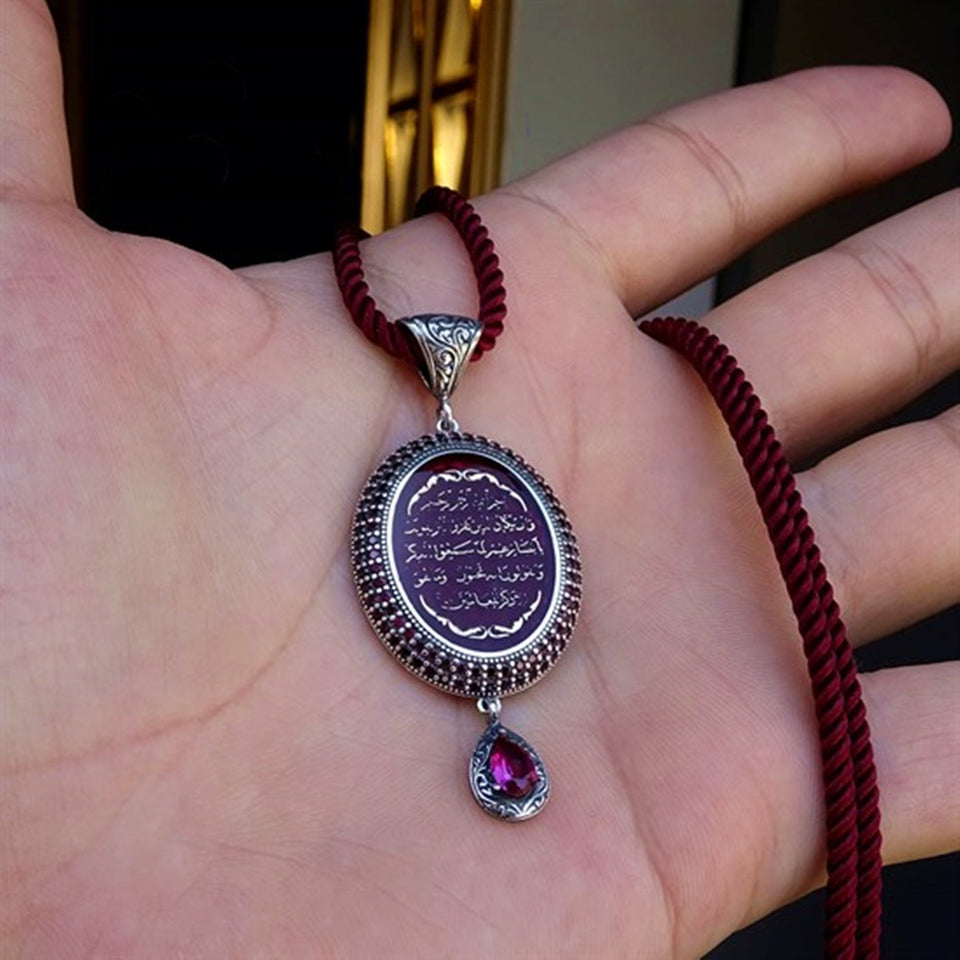 Personalized Silver Necklace, Bride Gift, Gift for Her, Evil Eye Prayer Jewelry, Ideal Gift, Islamic Gift, Silver Chain, Gift Jewelry, 002