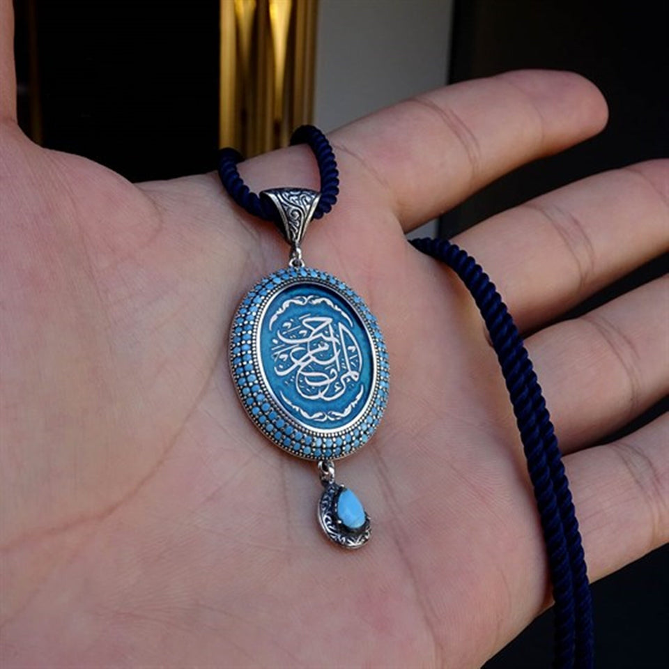 Personalized Silver Necklace, Bride Pendant, Gift for Her, Evil Eye Prayer Jewelry, Ideal Gift, Islamic Gift, Silver Chain, Gift Jewelry,003