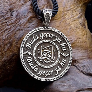 Silver Personalized Name Necklace, Custom Name Arabic Jewelry, Calligraphy Medallion Necklace, Islamic Gift, Gift for Her, Birthday Gift