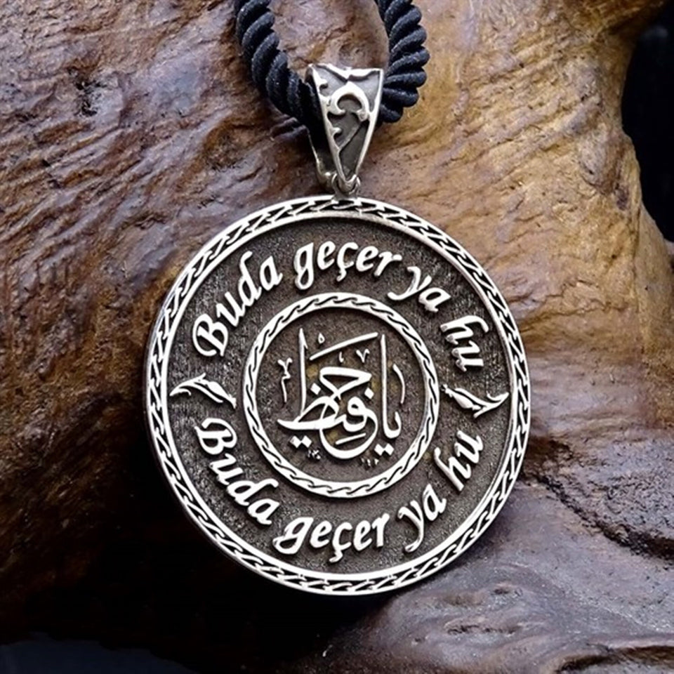 Silver Personalized Name Necklace, Custom Name Arabic Jewelry, Calligraphy Medallion Necklace, Islamic Gift, Gift for Her, Birthday Gift