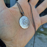 Special Cut Double Sided Handmade 925 Sterling Silver Medallion, Necklace, Silver Pendant , Embroidered Jewelry, Gift for Muslim