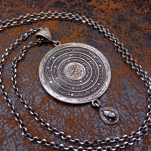 Black Stone Handmade 925 Sterling Silver Name Medallion, Women Necklace, Ideal Gift, Silver Pendant Women, Embroidered Jewelry, Gift for Her