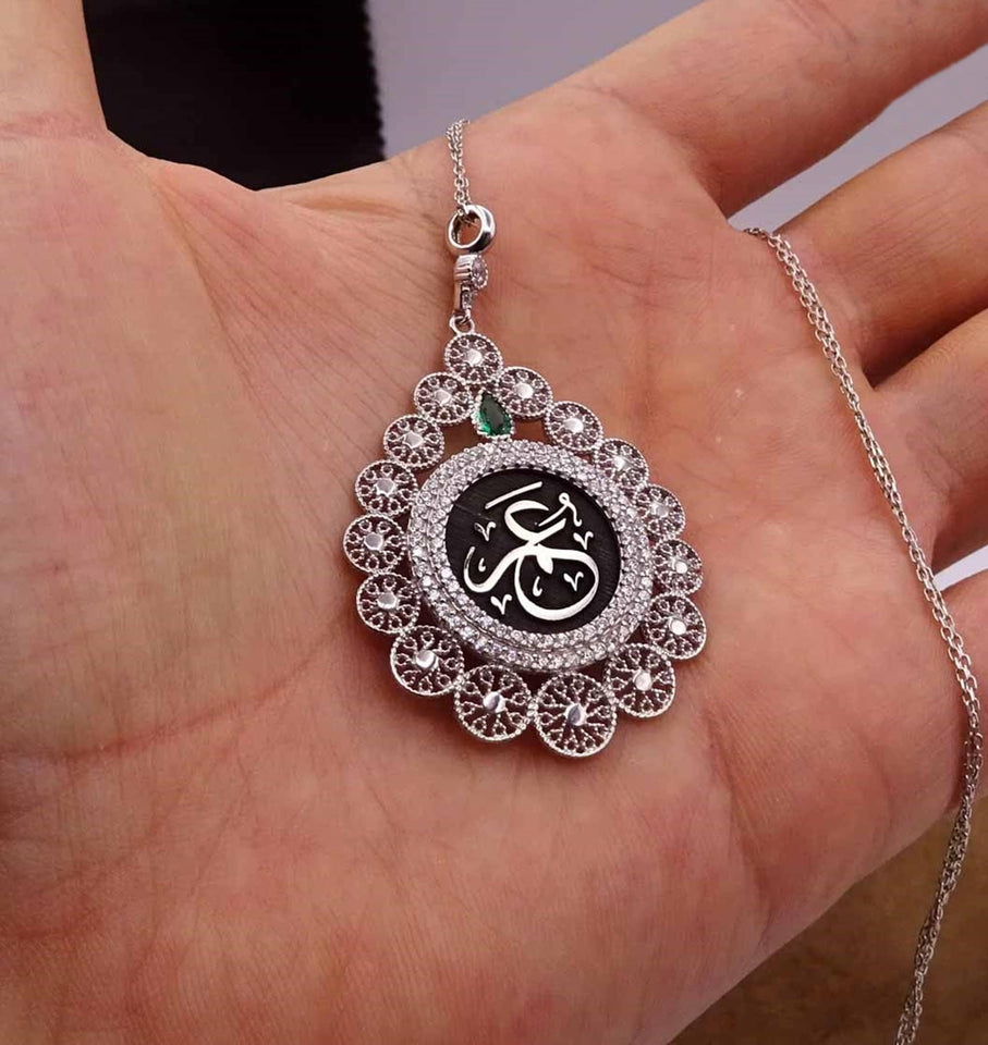 Personalized Silver Name Necklace, Gift to Her, Bride Gifts, Custom Pendant, Calligraphy, Silver Chain, Ideal Gift, Islamic Jewelry, 013