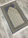 Grey Andalus Flowers Prayer Mat, Prayer Mat with Tasbeeh, Prayer Rug, Muslim Janamaz, Namaz Rug, Musallah, Islamic Gift - islamicbazaar