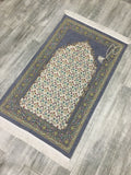 Grey Andalus Flowers Prayer Mat, Prayer Mat with Tasbeeh, Prayer Rug, Muslim Janamaz, Namaz Rug, Musallah, Islamic Gift - islamicbazaar