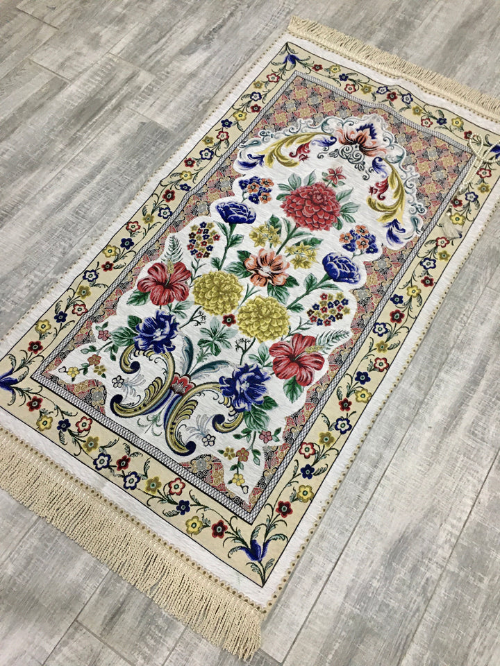 Hydrangeaceae Prayer Mat with extra lining, Soft Fabric Lux Prayer Rug, Gift For Muslim, Janamaz, Salat, Musallah prayer mat, Washable