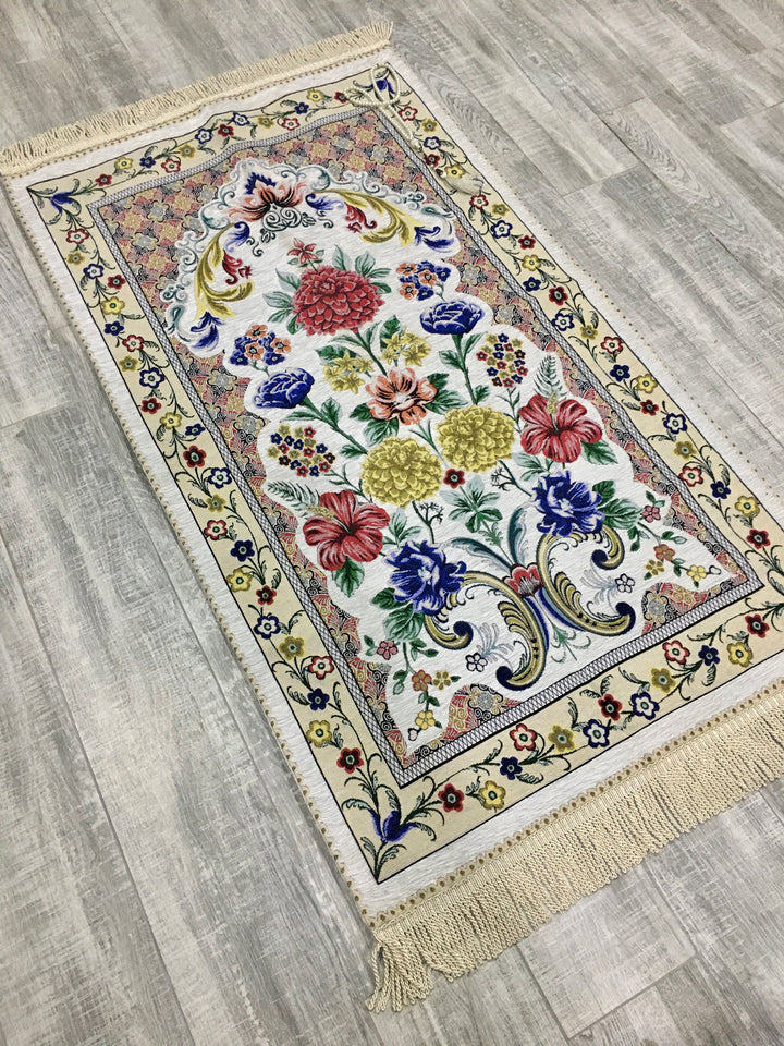 Hydrangeaceae Prayer Mat with extra lining, Soft Fabric Lux Prayer Rug, Gift For Muslim, Janamaz, Salat, Musallah prayer mat, Washable