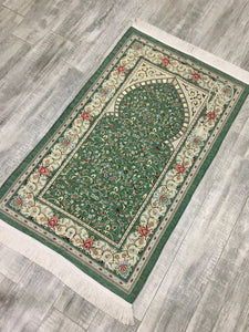 Classy Green Prayer Mat, Prayer Mat with Tasbeeh, Prayer Rug, Muslim Janamaz, Namaz Rug, Musallah, Islamic Gift