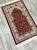 Classy Red Prayer Mat, Prayer Mat with Tasbeeh, Prayer Rug, Muslim Janamaz, Namaz Rug, Musallah, Islamic Gift - islamicbazaar