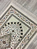 White Tulip Garden Prayer Mat, Prayer Mat with Tasbeeh, Prayer Rug, Muslim Janamaz, Namaz Rug, Musallah, Islamic Gift - islamicbazaar