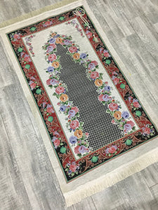 Colorful Roses Prayer Mat, Prayer Mat with Tasbeeh, Prayer Rug, Muslim Janamaz, Namaz Rug, Musallah, Islamic Gift