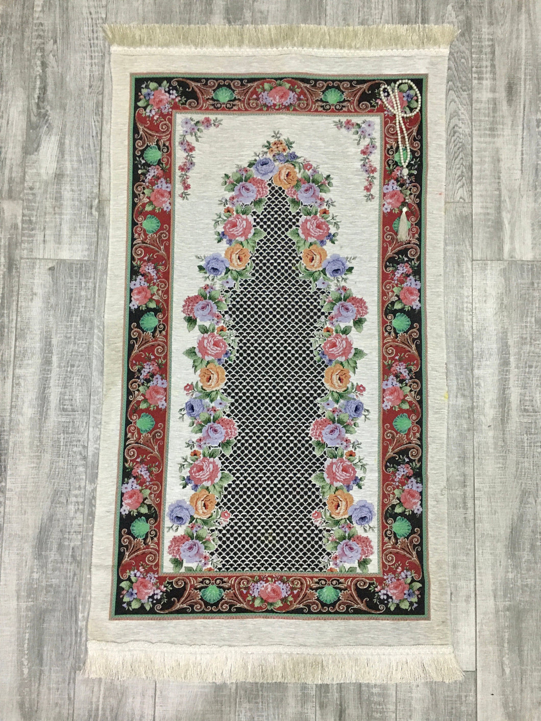 Colorful Roses Prayer Mat, Prayer Mat with Tasbeeh, Prayer Rug, Muslim Janamaz, Namaz Rug, Musallah, Islamic Gift
