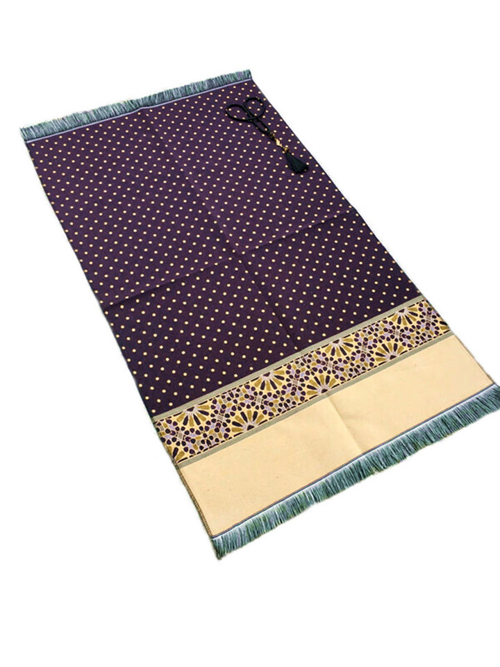 Purple Polka Dot Prayer Mat, Musallah, Sajjada, Prayer Rug, Janamaz Islamic Prayer Rug, Portable Sejadah, Travel Prayer Rug, Salat Musallah