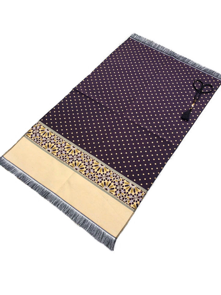 Purple Polka Dot Prayer Mat, Musallah, Sajjada, Prayer Rug, Janamaz Islamic Prayer Rug, Portable Sejadah, Travel Prayer Rug, Salat Musallah