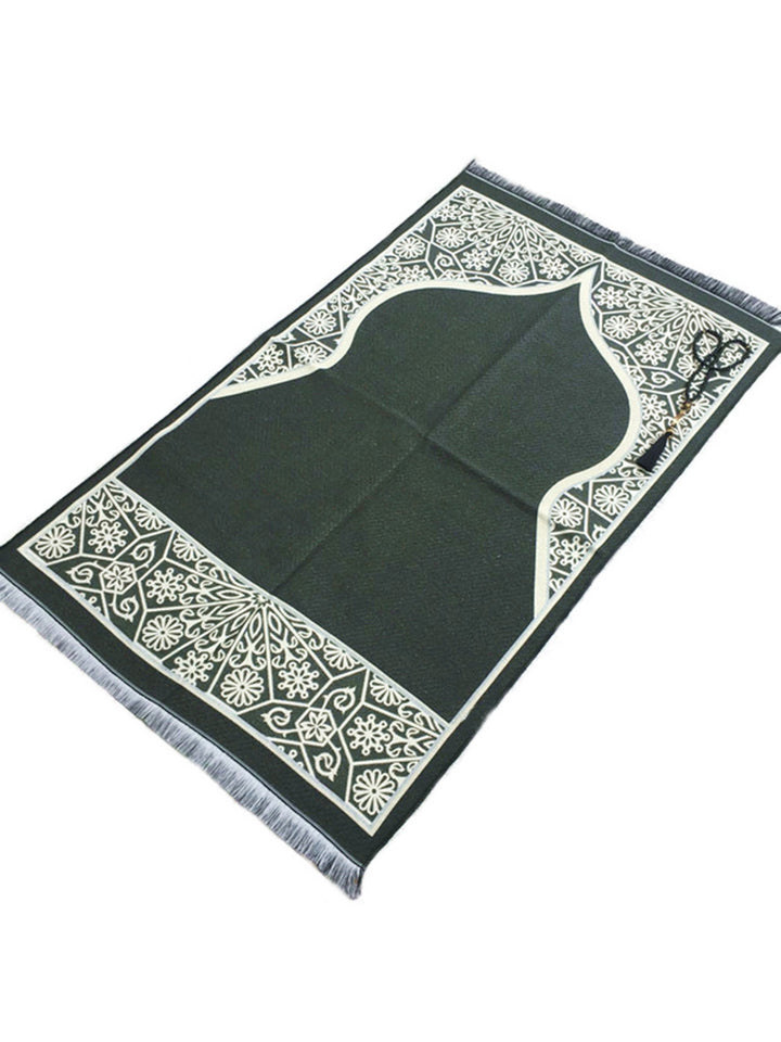 Green Marrakech Prayer Mat, Musallah, Sajjada, Prayer Rug, Janamaz Islamic Prayer Rug, Portable Sejadah, Travel Prayer Rug, Salat Musallah