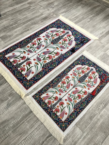 Marbling Family Prayer Mat Set, Mother and Daughter Prayer Rug, Father and Son Janamaz,  Musallah, Sajjada, Prayer Rug, Salat