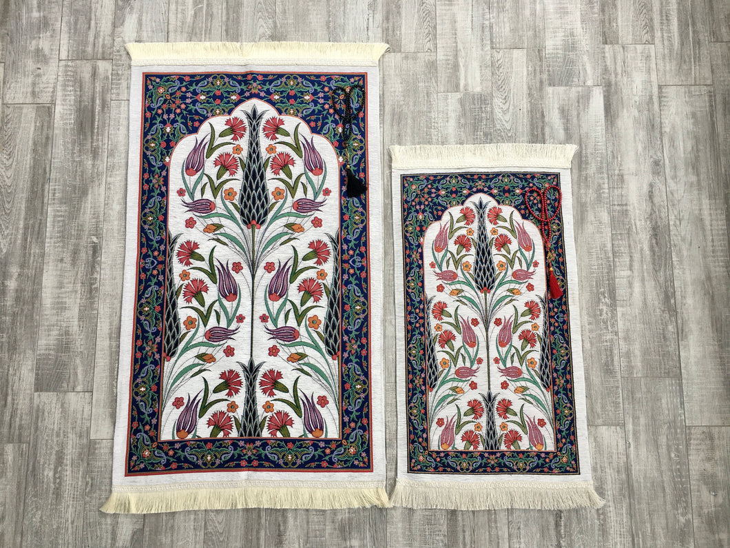 Marbling Family Prayer Mat Set, Mother and Daughter Prayer Rug, Father and Son Janamaz,  Musallah, Sajjada, Prayer Rug, Salat