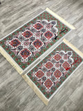 Authentic Flowers Family Prayer Mat Set, Mother and Daughter Prayer Rug, Father and Son Janamaz,  Musallah, Sajjada, Prayer Rug, Salat - islamicbazaar
