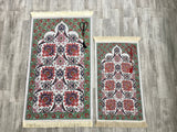 Authentic Flowers Family Prayer Mat Set, Mother and Daughter Prayer Rug, Father and Son Janamaz,  Musallah, Sajjada, Prayer Rug, Salat - islamicbazaar