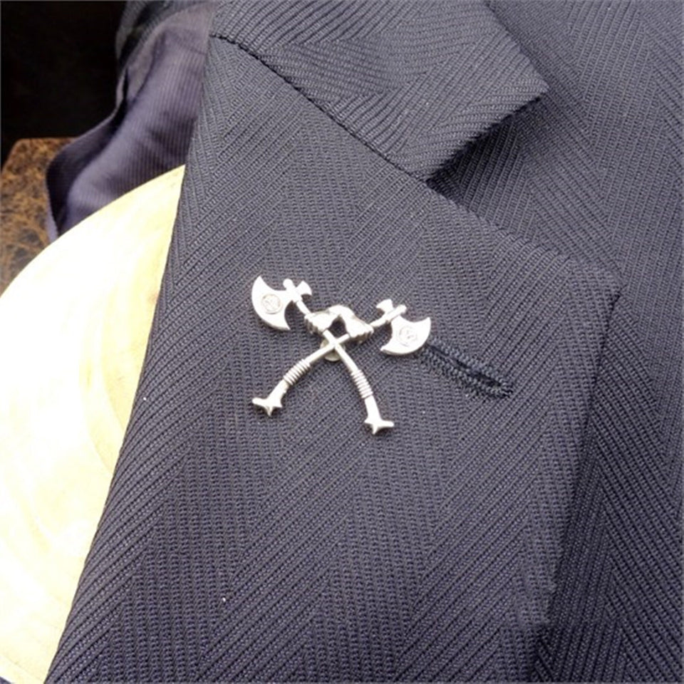 Turgut Alp's Axe Handmade Sterling Silver Badge, Badge for Men, Silver Badges, Gift for Him, Resurrection Badge, Ertugrul Ghazi