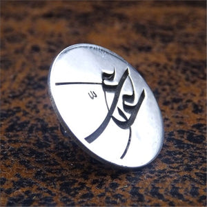 Round Handmade 925 Sterling Silver Badge, Badge for Men, Silver Badges, Gift for Him.