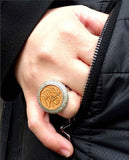 Cincin Perak Sterling 925 Buatan Tangan Estagfirullah, Cincin untuk Wanita, Hadiah untuknya, Cincin Wanita, Hadiah Ulang Tahun, Seni Islam, Cincin Kaligrafi