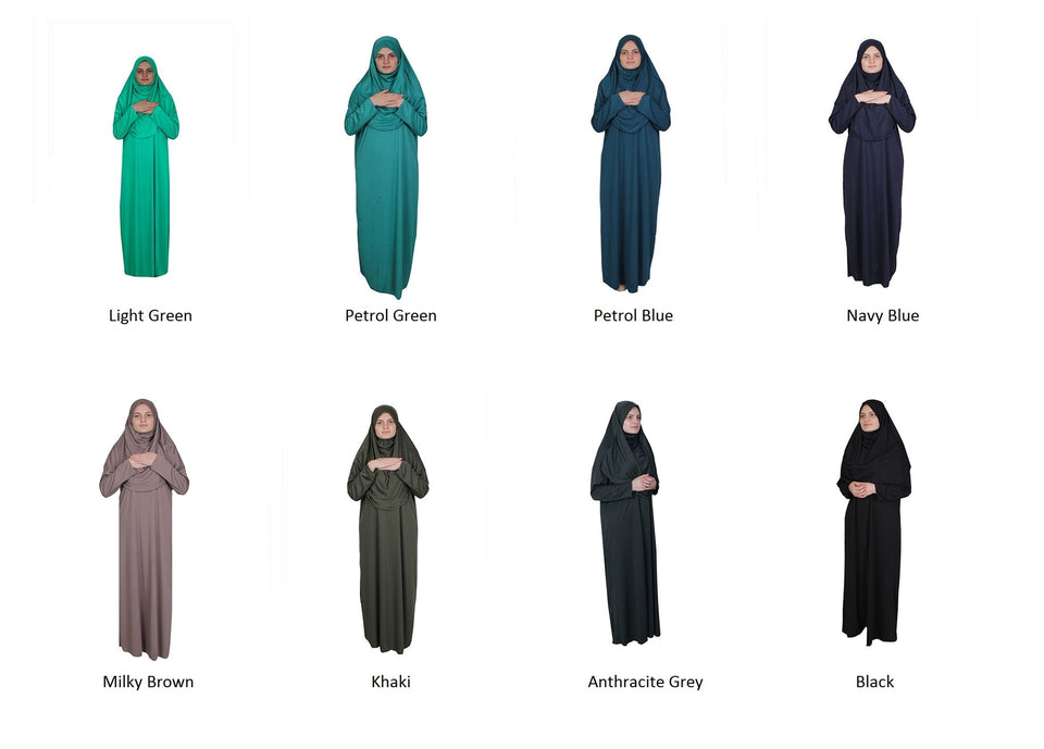 Blue One Piece Women's Prayer Dress | Womens Abaya | Burqa | Muslim Prayer Dress | Khimar Niqab | Jilbab | Gifts for Her | Muslim Kids Gift