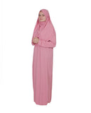 Light Rose One Piece Women's Prayer Dress | Abaya | Burqa | Muslim Prayer Dress | Islamic Dress | Khimar Niqab | Muslim Gifts | Janamaz