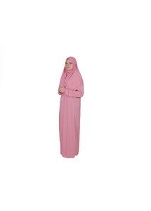 Light Rose One Piece Women's Prayer Dress | Abaya | Burqa | Muslim Prayer Dress | Islamic Dress | Khimar Niqab | Muslim Gifts | Janamaz