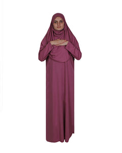 Dark Rose One Piece Women's Prayer Dress | Abaya | Burqa | Muslim Prayer Dress | Islamic Dress | Khimar Niqab | Muslim Gift | Islamic Caftan