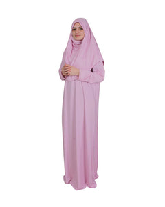 Light Pink One Piece Women's Prayer Dress | Abaya | Burqa | Muslim Prayer Dress | Islamic Dress | Khimar Niqab | Muslim Gift | Plus Size