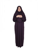 Dark Purple One Piece Women's Prayer Dress | Abaya | Burqa | Muslim Prayer Dress | Islamic Dress | Khimar Niqab | Muslim Gift