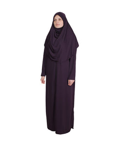 Purple One Piece Women's Prayer Dress | Abaya | Burqa | Muslim Prayer Dress | Islamic Dress | Khimar Niqab | Muslim Gift | Muslim Kids Dress