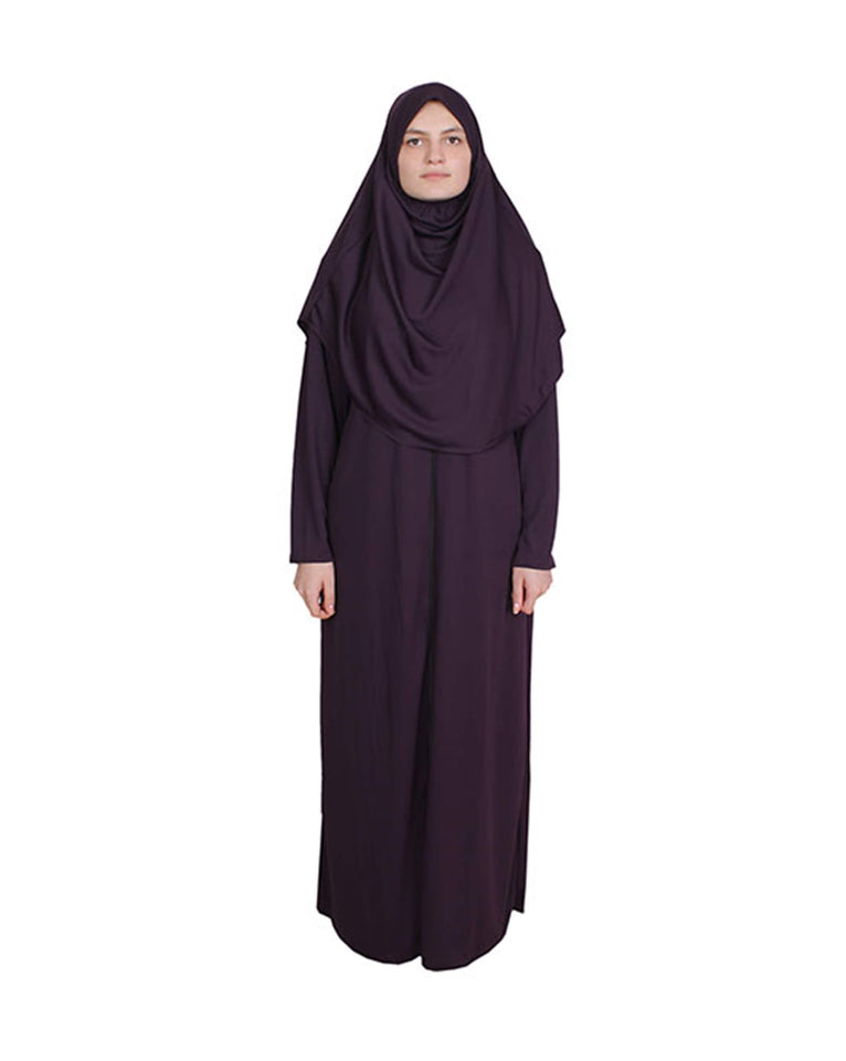 Purple One Piece Women's Prayer Dress | Abaya | Burqa | Muslim Prayer Dress | Islamic Dress | Khimar Niqab | Muslim Gift | Muslim Kids Dress
