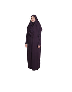 Purple One Piece Women's Prayer Dress | Abaya | Burqa | Muslim Prayer Dress | Islamic Dress | Khimar Niqab | Muslim Gift | Muslim Kids Dress