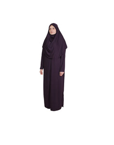 Ljubičasta jednodelna ženska molitvena haljina | Abaya | Burqa | Muslimanska molitvena haljina | Islamska haljina | Khimar Niqab | Muslimanski poklon | Muslimanska dječja haljina