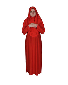 Red One Piece Women's Prayer Dress | Abaya | Burqa | Muslim Prayer Dress | Islamic Dress | Khimar Niqab | Muslim Gift | Islamic Dress | Kids