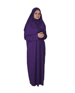 Violet Purple One Piece Women's Prayer Dress | Abaya | Burqa | Muslim Prayer Dress | Islamic Dress | Khimar Niqab | Muslim Gift | Muslim Kid