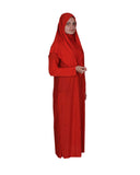 Red One Piece Women's Prayer Dress | Abaya | Burqa | Muslim Prayer Dress | Islamic Dress | Khimar Niqab | Muslim Gift | Islamic Dress | Kids