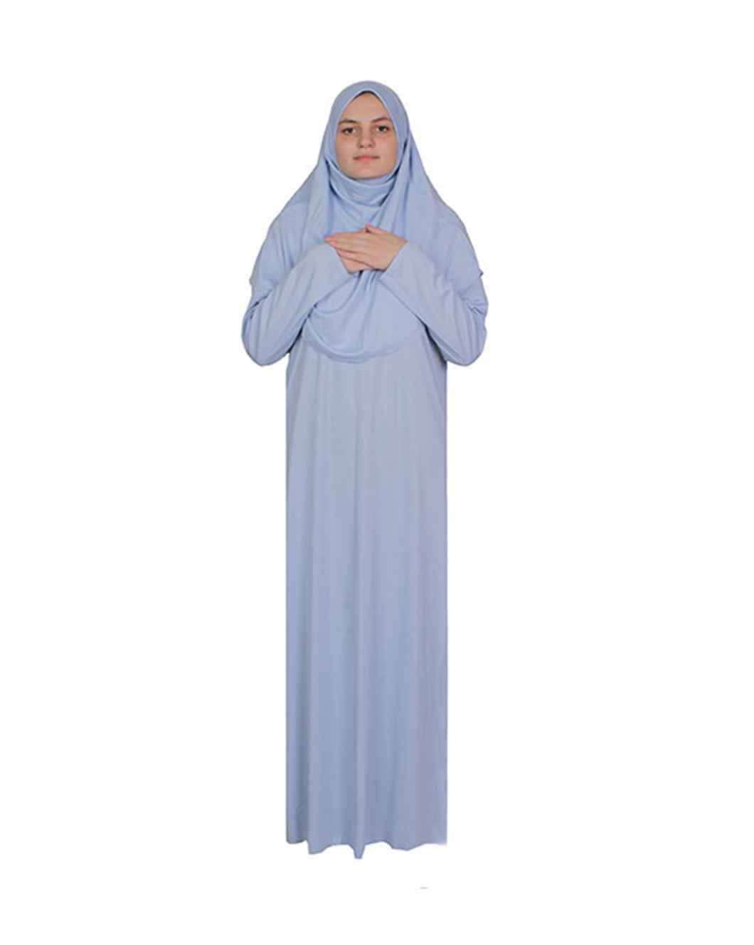 Baby Blue One Piece Women's Prayer Dress | Womens Abaya | Burqa | Muslim Prayer Dress | Khimar | Muslim Gift | Gifts for Her | Niqab