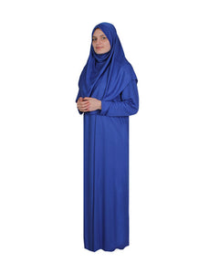 Electric Blue One Piece Women's Prayer Dress | Womens Abaya | Burqa | Muslim Prayer Dress | Khimar Niqab | Muslim Gift | Gifts for Her |