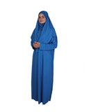 Blue One Piece Women's Prayer Dress | Womens Abaya | Burqa | Muslim Prayer Dress | Khimar Niqab | Jilbab | Gifts for Her | Muslim Kids Gift